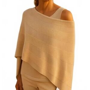 NEW J'ENVIE/ELI the belle poncho top in fawn